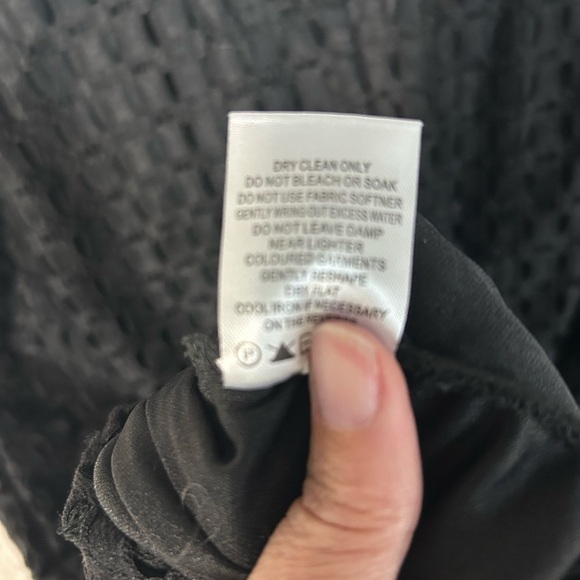 Adore Black And White XL Lace Mesh Crochet Chunky Knit Shift Tank Dress Cocktail - Picture 5 of 7